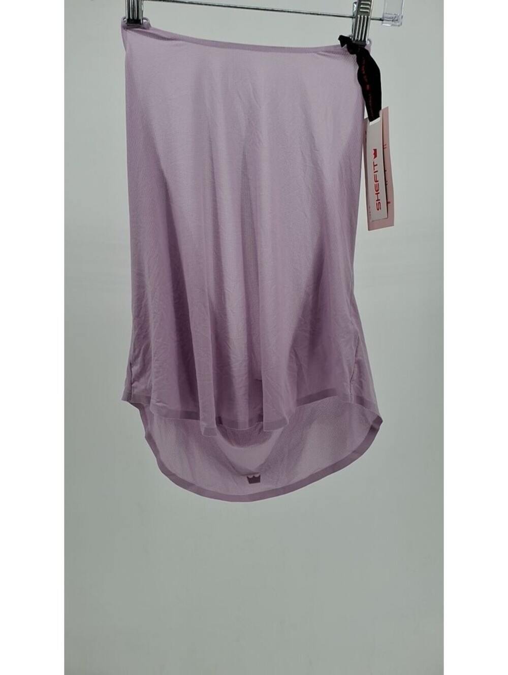 SHEFIT Clip Tank Open Back Mesh Sports Bra Overlay Athletic Top in Lilac